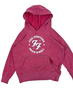 Foo Fighters Kids' Pink Hooded Sweatshirt - Rock N Roll Logo